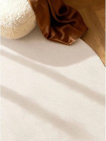 Krémový ručne tkaný vlnený okrúhly koberec ø 160 cm Puristic Knots – Elle Decoration