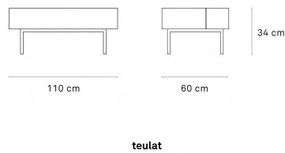 TEULAT ARISTA konferenčný stolík Červená