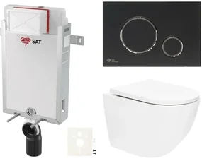 Závesný wc set SAT na zamurovanie vírové splachovanie SIKOSZTOR6778