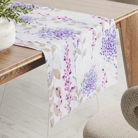 Biante Dekoračný behúň na stôl Leona LN-090 Fialové a ružové kvety 45x120 cm