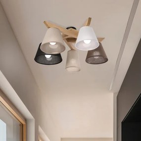 Brilagi - LED  Prisadený luster ANTHONY 5xE14/40W/230V dub