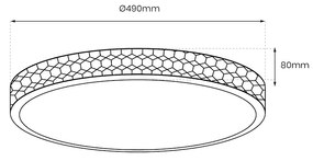 Stropné LED svietidlo Shiny, 1x LED 34w, 4000k, am