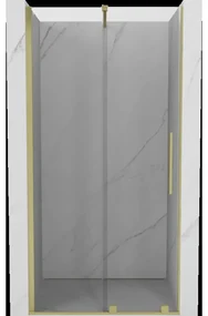 Mexen Velar posúvacie sprchové dvere 120 cm, Priehľadné, zlaté kefované - 871-120-000-01-55