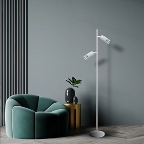Stojacia lampa Vertical, 2x biele kovové tienidlo, w