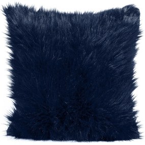 CHLPATÁ DEKORAČNÁ OBLIEČKA NA VANKÚŠ 819 45X45 CM TMAVOMODRÁ