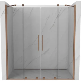 Mexen Velar Duo, posuvné dvere do otvoru 170x200 cm, 8mm číre sklo, medená matná, 871-170-000-02-65