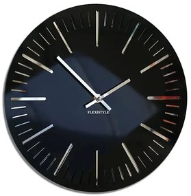 Nástenné čierne akrylové hodiny TRIM lesklé - 30cm