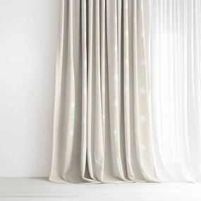 Goldea dekoračný záves natura – snehové vločky na režnej 280x135 cm