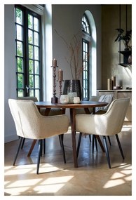 Hnedý okrúhly jedálenský stôl s doskou z akácie ø 140 cm Quenza – Light &amp; Living