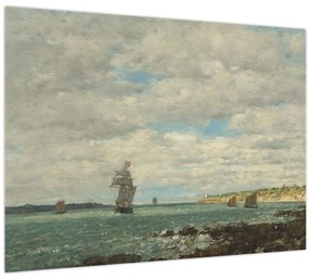 Obraz - Eugène Boudin, Coast of Brittany, reprodukcia (70x50 cm)