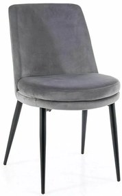 Sametová jídelní židle Kayla šedá