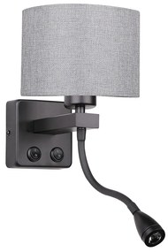 LED Flexibilné svietidlo POLO 1xE27/40W+LED/2W 230V čierna