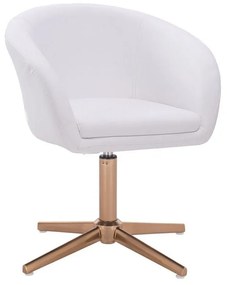 LuxuryForm DESIGN Stolička VENICE na zlatom kríži - biela