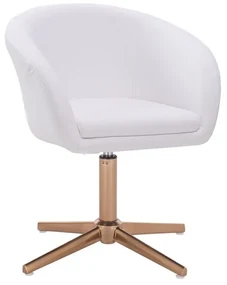 LuxuryForm DESIGN Stolička VENICE na zlatom kríži - biela