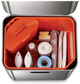 Oceľový odpadkový kôš na triedený odpad v striebornej farbe 60 l Totem Max – Joseph Joseph