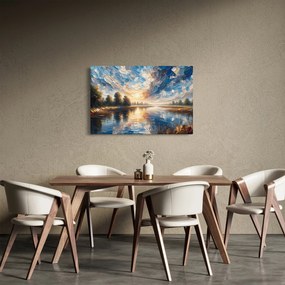 Obraz - Maľba slnka nad vodou (90x60 cm)
