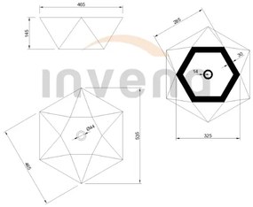 Invena Naksos, umývadlo na dosku 54x54 cm, biela, INV-CE-55-001-C