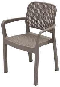 Deokork Záhradná plastová stolička KARA (cappuccino)