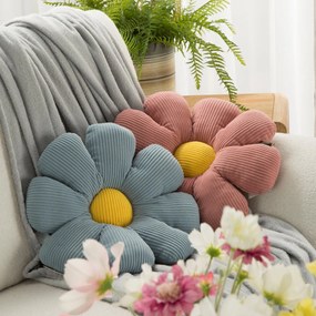 DETSKÝ DEKORAČNÝ VANKÚŠ FLOWER40 (FI) 37 CM MODRÁ