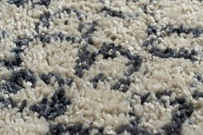 Okrúhly koberec BERBER AGADIR GO522,   krémová -sivá - strapce, Maroko, Shaggy