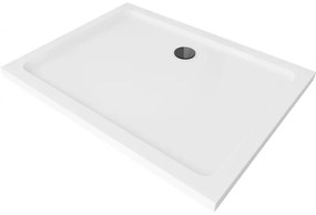 Mexen Flat obdĺžniková sprchová vanička slim 120 x 80 cm, biela, syfon čierna - 40108012B