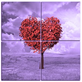 Obraz na plátne - Srdce v tvare stromu - štvorec 3106FE (100x100 cm)