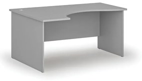 Ergonomický kancelársky pracovný stôl PRIMO GRAY, 1600 x 1200 mm, ľavý, sivá