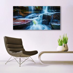 Obraz plexi Skaly vodopád rieka príroda 120x60 cm