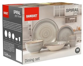 Banquet 30-dielna jedálenská súprava Spiral ​Grey