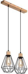 Brilagi - Luster na lanku WOODY BASKET 2xE27/60W/230V dub