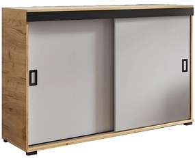 Komoda Retro 140 Craft/Biely + Čierna Rukoväte