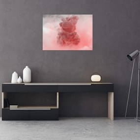 Sklenený obraz červeného dymu (70x50 cm)