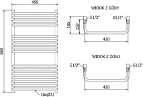 Mexen Apollo, elektrické vykurovacie teleso 860x450 mm + vykurovacia tyč 600 W, čierna, W117-0860-450-2600-70