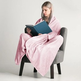 Svetloružová deka z mikrovlákna DecoKing Mic, 200 × 220 cm
