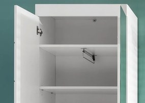 Skriňa so zrkadlom Amanda 127, lesklá biela