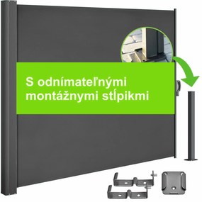 InternetovaZahrada Bočná markíza Nosara 180x300 cm - antracit