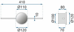 Kúpelňové svietidlo s LED Round Chrom 40cm APP845-1W