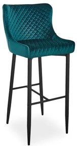 Barová stolička COLIN B H-1 | Velvet Farba: Čierna / Bluvel 19