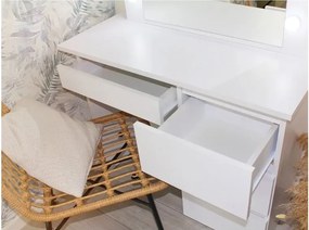 Bestent Toaletný stolík s LED zrkadlom Cleopatra White