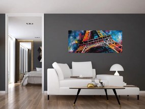 Obraz - Maľba Eiffelovej veže II. (120x50 cm)