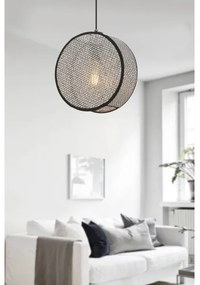 Luster na lanku BIG DRUM 1xE27/60W/230V sivá/čierna