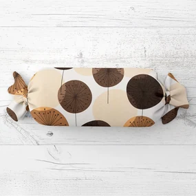 Biante Vankúš valec bonbon Sandra SA-488 Hnedo-béžové designové púpavy 15x100 cm