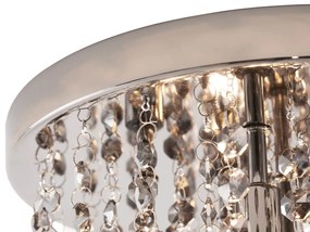 Klasické stropné svietidlo čierne s dymovým sklom - Medusa