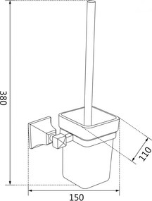 Mexen príslušenstvo, Dalia záchodová wc kefa, zlatá, 7017350-50