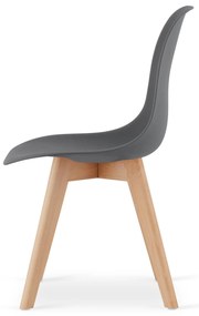 Tmavosivá stolička KITO s bukovými nohami