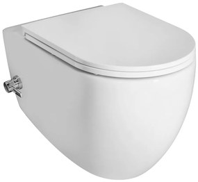 Isvea Isvea, INFINITY CLEANWASH závesná WC misa Rimless, integrovaná batéria a bidetová spŕška 36,5x53cm, biela, 10NFS1005I