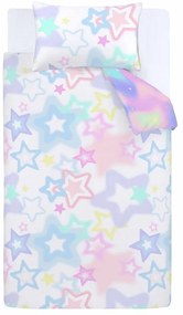 Biele/ružové detské obliečky na dvojlôžko 200x200 cm Ombre Stars – Catherine Lansfield
