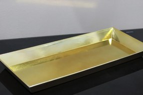 Zlatá plastová tácka hranatá 49cm