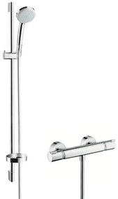 Hansgrohe Croma 100, sprchový set Vario s termostatom, EcoSmart 9 l/min, chrómová, HAN-27033000