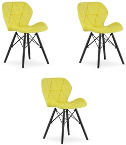 Stolička LAGO Velvet - žltá / nohy čierne x 3 9401 71 00 00